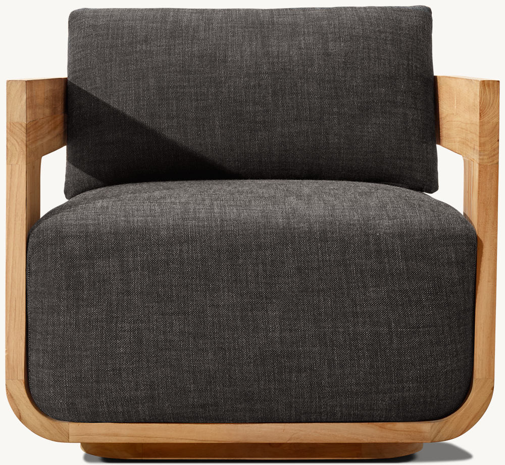 Silla unipersonal de exterior de teca natural