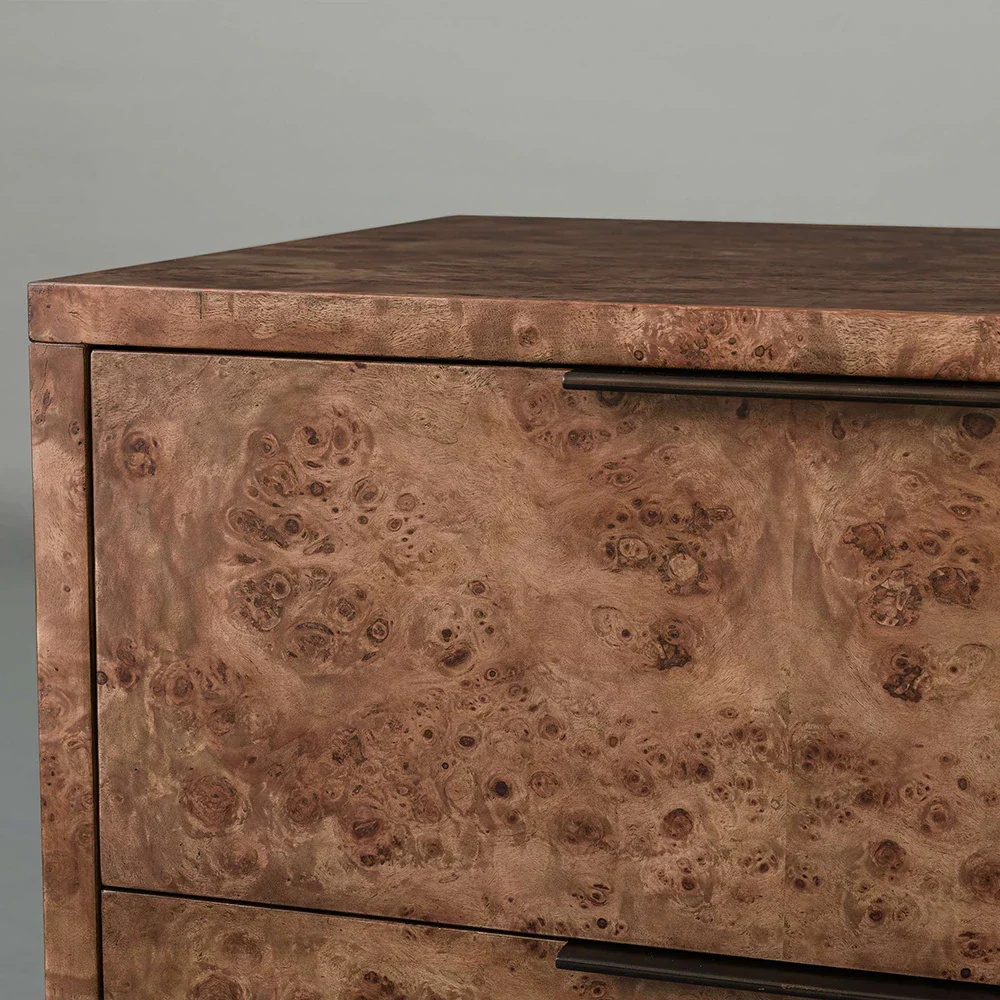 Mesa de madera y cuero de lujo de Burl