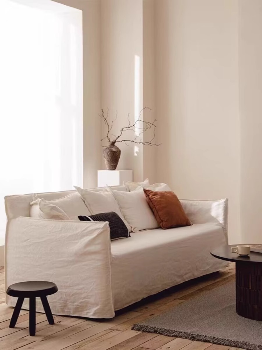 Crema - sofá de salón de sala de estar de estilo