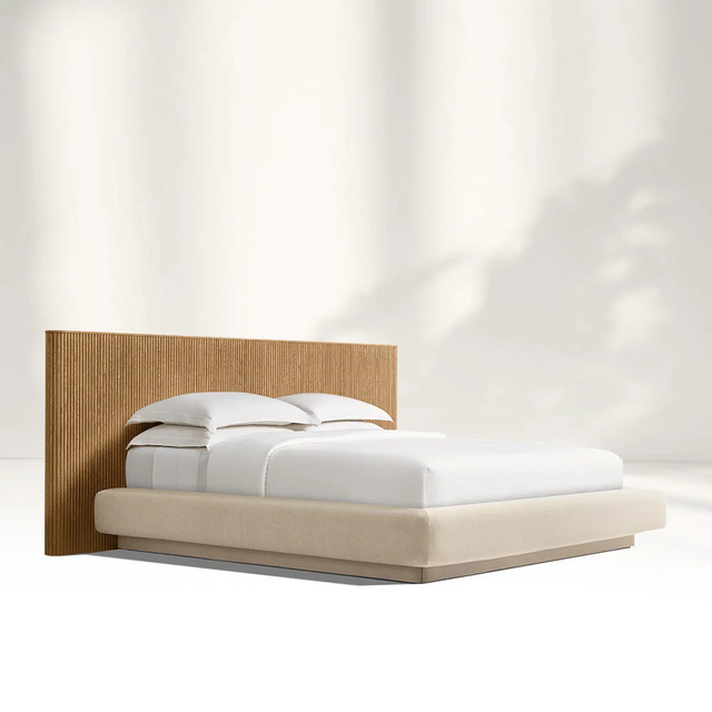 Marco de cama de madera extendido con base de tela