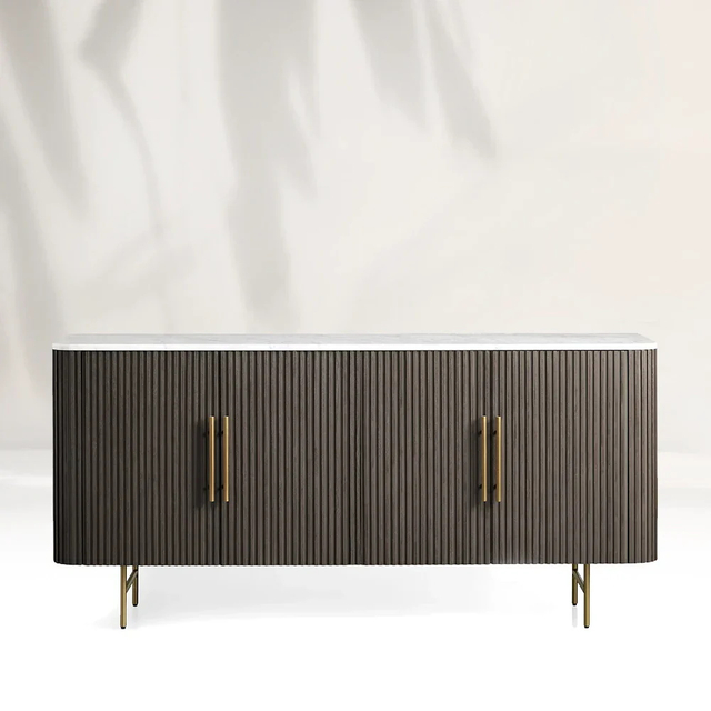 Gabinete de televisión hecho de roble blanco