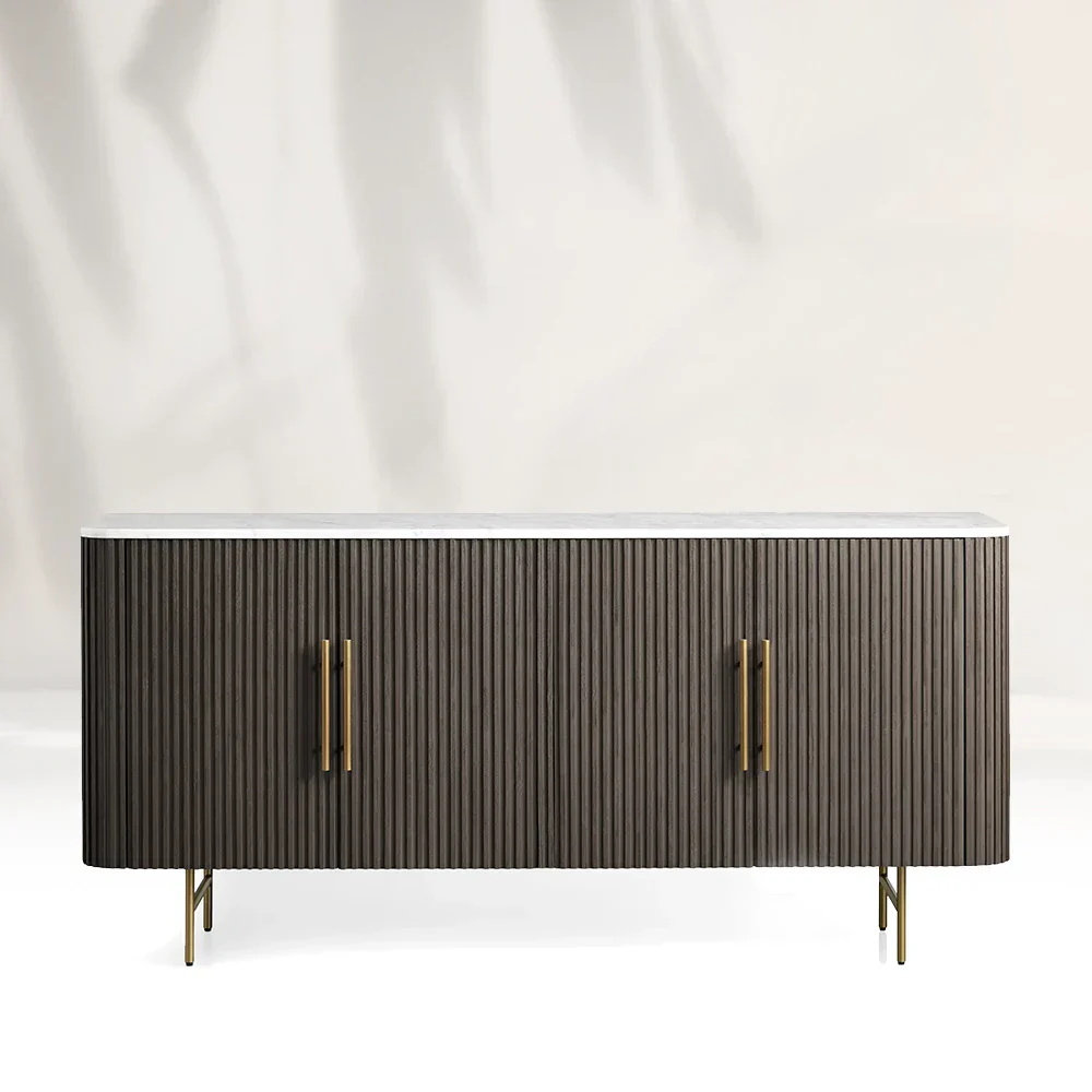 Gabinete de televisión hecho de roble blanco