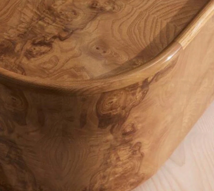 Mesa de café redonda de madera maciza de estilo rural