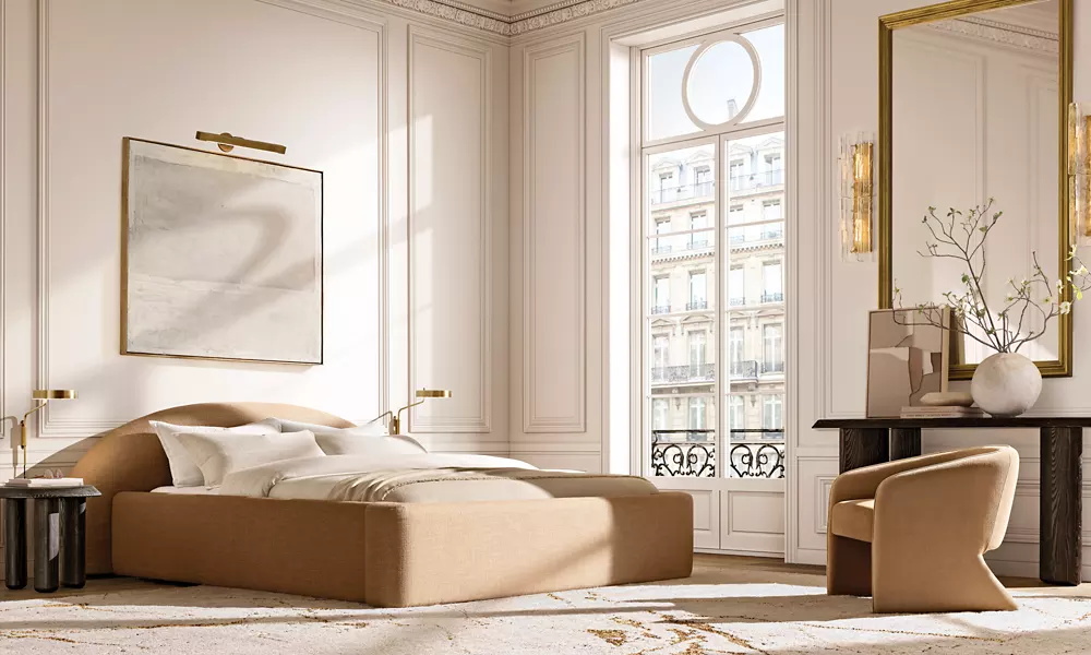 Cama de panel de tela