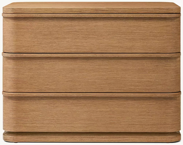 Mesa de noche de tres cortavemciones de madera simple