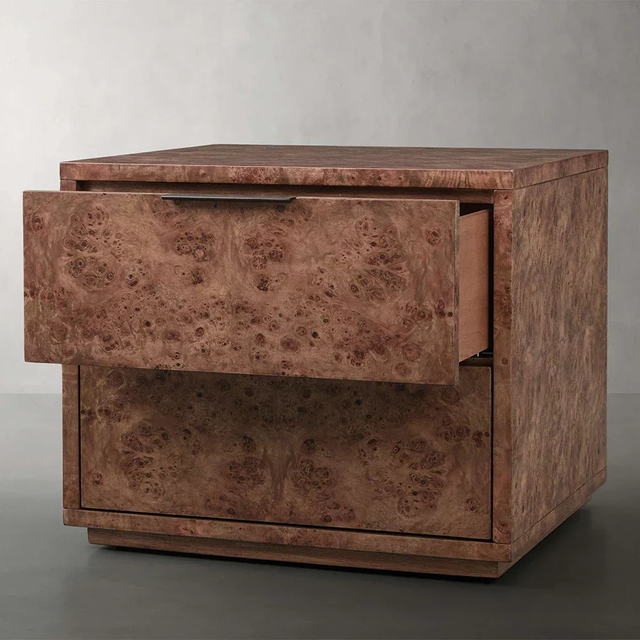 Mesa de madera y cuero de lujo de Burl