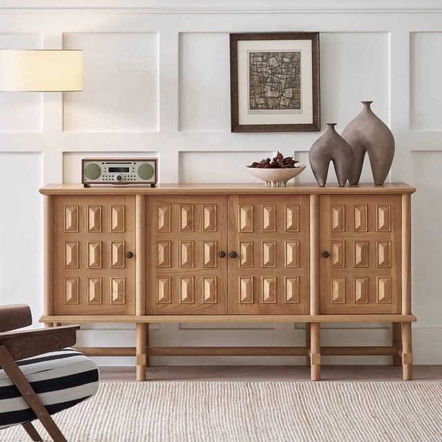 Organizador de pasillo de madera de roble blanco