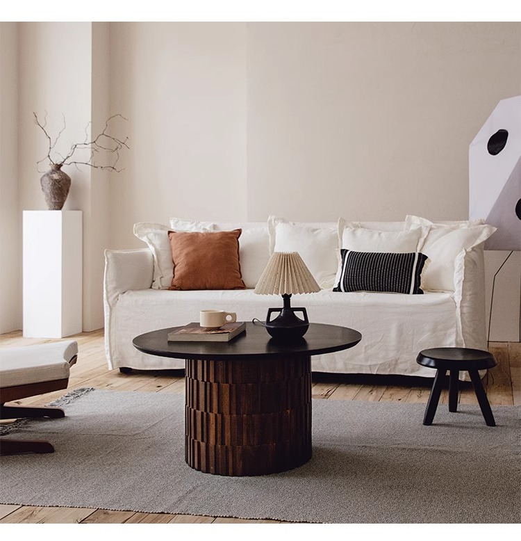 Crema - sofá de salón de sala de estar de estilo