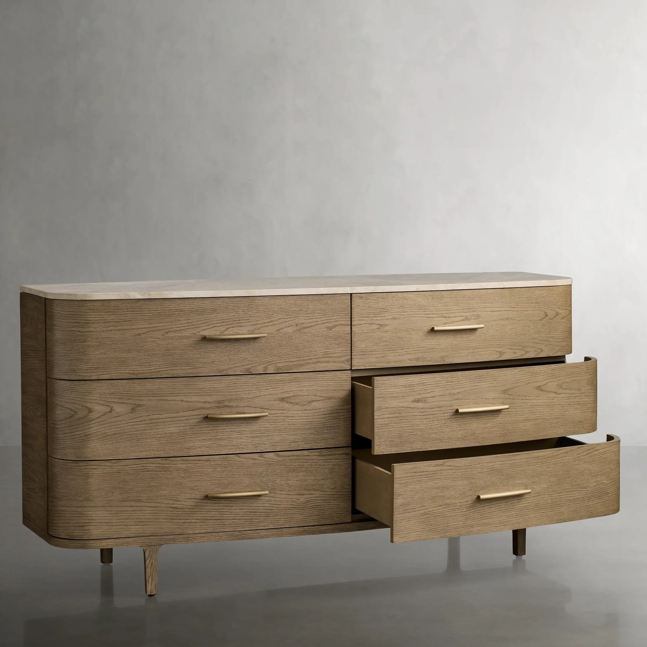 Tocador de almacenamiento de seis cavadores en forma de arco de Finnley 