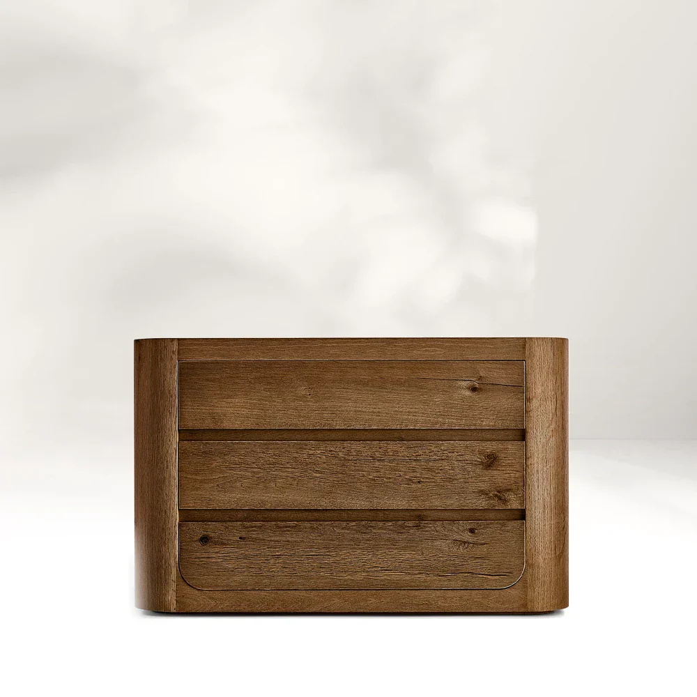 Gabinete de almacenamiento de madera de tres cajones