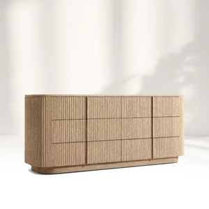 Modern Minimalista Minimalist Seis Drawer Dresser con rayas verticales
