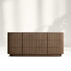 Modern Minimalista Minimalist Seis Drawer Dresser con rayas verticales
