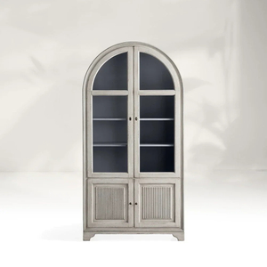 Gabinete de vidrio de arco de roble de roble blanco