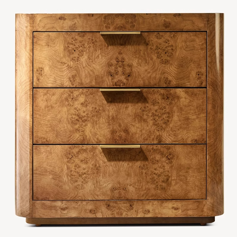 Mesa de noche de corteza de árbol rural americano