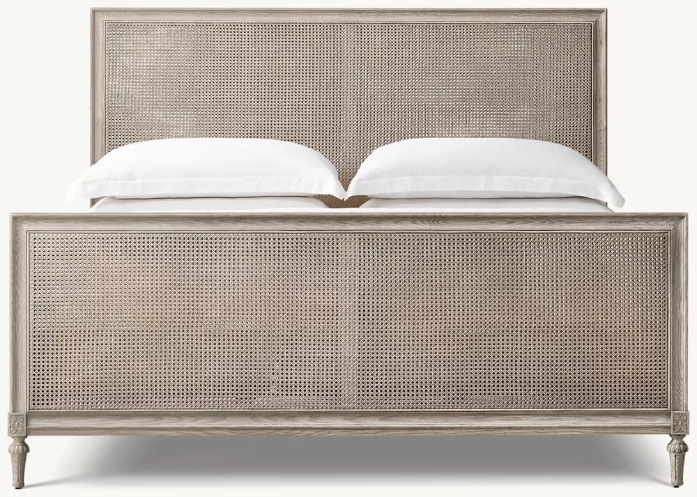 Cama de ratán y madera con estero