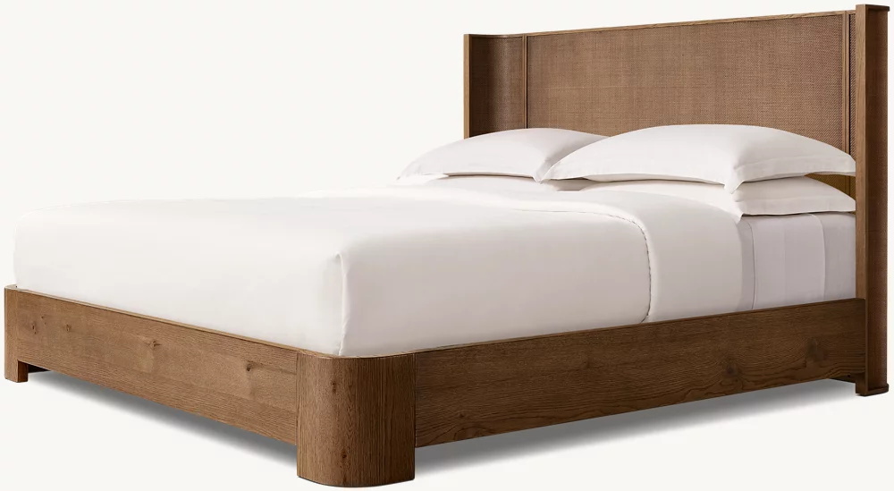 Cama doble de madera maciza americana