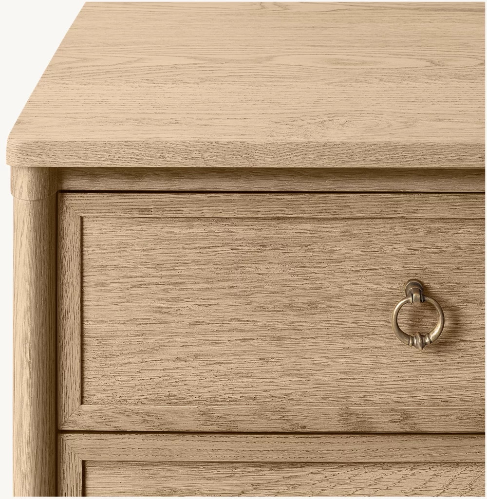 Tocador de roble blanco con almacenamiento compartimental